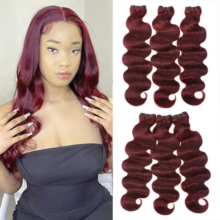 Hurela Sew In Malaysia Hair Body Wave Hair 3 Bundles Deals 8-26 Inch #99J  Color | Hurela Hair