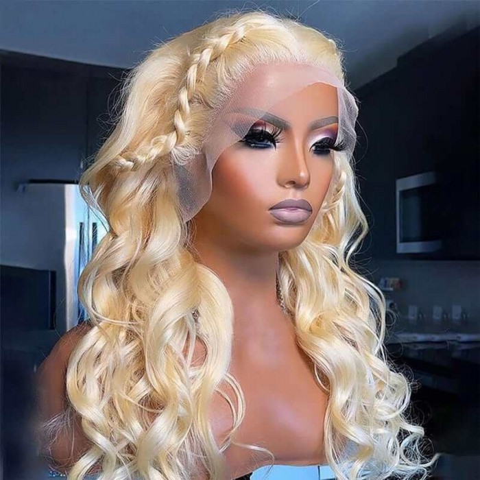 Hurela Pre Plucked #613 Blonde Human Hair Body Wave 13x4 Lace Front Wigs  With Baby Hair | Hurela Hair